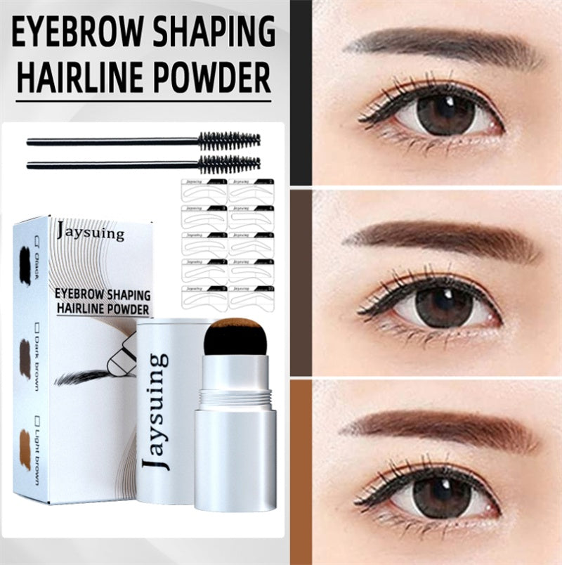 Kit tampon à sourcils poudre et pochoir - résultat sourcils naturels