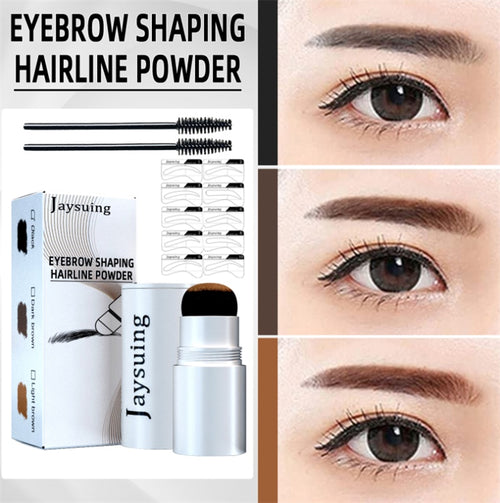 Kit tampon à sourcils poudre et pochoir - résultat sourcils naturels