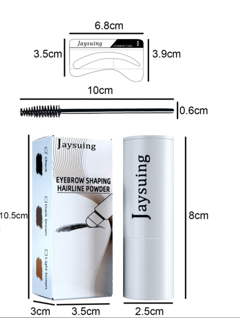 Kit tampon à sourcils - contenu tampon brosse spirale et pochoir